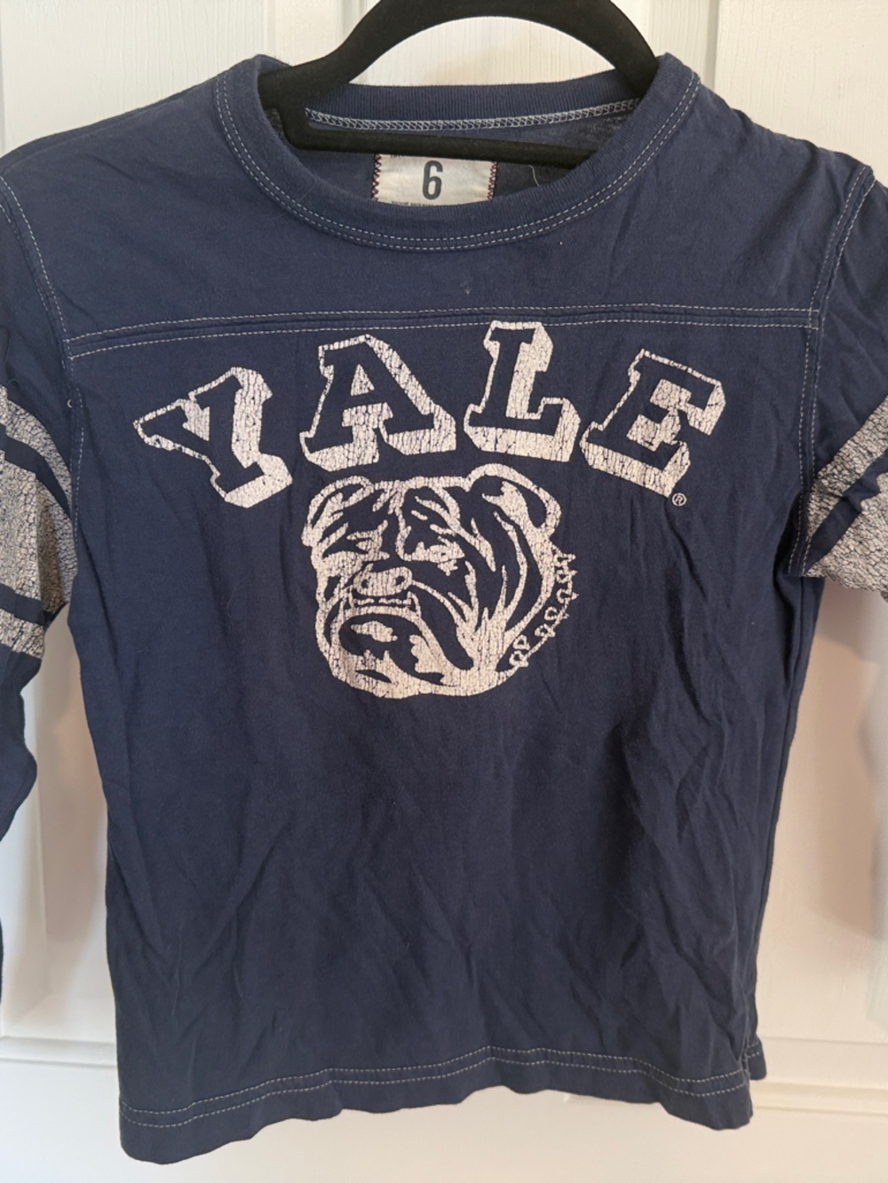 Yale Kids Navy Long-Sleeve Tee with Bulldog Graphic